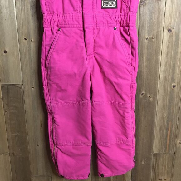 Schmidt Workwear For Kids Insulated Hot Pink Overalls Farm Barn Sz 4T - Picture 5 of 12